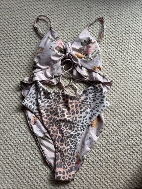 Lulus Power 2 The Flower Carly Blush Cut Out one-piece swimsuit